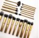 Soft Bristles Synthetic Fiber Makeup Brushes Set Gold Metal Handle Ferrule