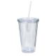 Transparent 32 Oz Insulated Double Wall Tumblers PS Material