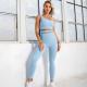 Recycled Nylon Yoga Set Clothes Eco - Friendly Sexy Diagonal Shoulder Bra Women's Sports Suit