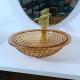 Vanity Artistic Round Basin Bowl Italian Design Amber Glass Vessel Sink