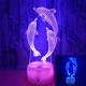 OEM animal shape Dolphin 3D Lights Holiday Gifts Colorful Remote Control LED Stereo Visual Lights