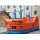 PVC tarpaulin Commercial Grade Inflatable Pirate Ship Slide With Jumping Bouncer