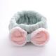 Coral Fleece 16x7cm Face Cleansing Headband With Bowknot
