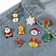 Christmas Enamel Pin Badges Engraved Metal Name Badge Gifts For Kids