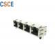 8P8C Rj45 Jack Connector 1*4 Ports Diameter 0.46mm Contact For PC Card / Switch / Router