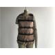 Brown And Black 2 Tone Ladies Faux Fur Jacket Collarless Neck For Female