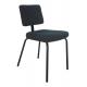 Black Shell Fabric Upholstered Dining Chairs , Steel Tube Modern Dining Chair