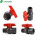 Male Thread PVC Ball Valve Agricultural Field Red Handle Customized Request