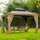 10x12 HardTop Gazebos Garden Casual With Mosquito Netting