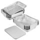 Rectangular Food Container Aluminium Silver Foil Container Thickened