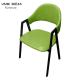 A Shaped Metal Frame Dining Chairs With Arms Minimalist Iron Green Yellow Grey