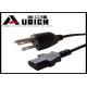 UL Certification NEMA 5-15p Us Power Cable For TV / Electric Range / Percolator