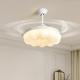 Modern Cloud Children'S Bedroom Fan Light LED Full Spectrum Frequency Conversion Dining Room Light