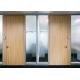 acoustic sound glazed patition wall solid steel materail door wood color aluminum frame