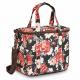 Thermal Insulated Cooler Tote Bags Wide Open Snacks Organizer Flower Printed