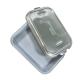 High Temperature Rectangular Airline Food Tray Gold Disposable Aluminium Foil Containers With Lid
