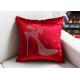 High Heels Red Cushion Cover Luxury European Favor  Seat Chair Pillow Cover Velvet Square Pillowcase