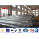 9m 12m 16m Galvanized Steel Pole With Bitumen And Cross Arms