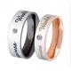 Couple Diamond Ring Rose Golden Finger Ring for Lovers Stainless Steel Wedding Rings
