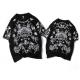 Fashional street hip hop  style with skull printed wholesale men's oversize cotton t shirt