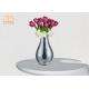 Modern Luxury Fiberglass Flower Pot Table Vase Plant Pots Silver Mosaic Glass