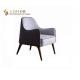 72cm Comfortable Dark Grey Leather Armchair With Solid Wood Legs