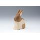 Beech Ashtree Wood Carved Bunny Rabbit Figurine OEM Logo