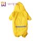 PU Leather Lightweight Yellow Dog Raincoat Jackets Windproof MESH Lining