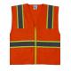 Soft Orange Construction Worker Vest Breathable Hi Vis Vest With Zipper