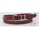 SGS Skinny Womens Fashion Belts In Red Color , Rose Gold Double Metal Loops