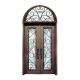 Finished Surface Luxury Entrence Door Wrought Iron Double Door With Transom For House