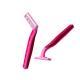 Pink Color 3 Blade Disposable Razors , Rubber Handle Straight Blade Razor