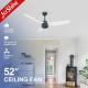 1stshine 52 Ceiling Fan Rustic ABS Blades Stable DC Motor Remote Control No Light