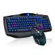 Black Wired USB Gaming Keyboard And Mouse Combo For Mac / Windows PC