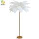 Nordic 85v Modern Floor Light Gold Metal With White Feather Switch Control