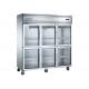 Imported Aspera Compressor Six Glass Door Commercial Kitchen Refrigerator with Four Mobile Castors