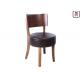 Round Leather Padded Armless Dining Chair , Dark Wood Dining Room Chairs