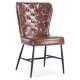 Metal Leg PU Leather Luxury Upholstered Painted Dining Chair