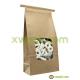 Clear Window Bleached Kraft Paper Tin Tie Bags With Square Bottom For Snack Food