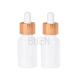 Bamboo Collar Glass Cosmetic Dropper Bottle White Porcelain Glossy