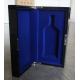 Wooden Wine Box, High Gloss Black Lacquered, Royal Blue Velvet Ineterior. Customized Design and Logo Welcomed