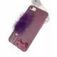 PU Leather Natural Water Mink Hair Back Band Bow Pasted Cover Cell Phone Case For iPhone 7 6s Plus