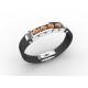 Top Quality Europe Fashion Stainless Steel Genuine Leather Silicone Bangle Bracelet ADB26