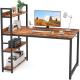 Steel Wood L Shaped Office Desk L Shaped Work Table With Storage Shelves
