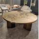 Top Round Kitchen Marble Contemporary Luxury Dining Table Set 6
