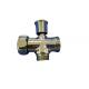 F1/2'xM1/2xM3/4Three Way Chrome-Plated Brass Shower Faucet Diverter Valve With Zinc Handle