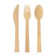 100% Natural Eco Friendly Disposable Bamboo Cutlery Set with Pouch Bag