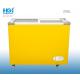 Gonidea Curved Glass Chest Freezer Refrigerators 250l 8.8 Cu Ft White Yellow