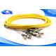 ST / UPC Jacketed 12 CORE Optical Fiber Pigtail , Fan Out Fiber Optic Cable 3 Met