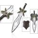 27.5 Inch Dota 2 Weapon Prop Butterfly Sword With Double Edge In Hollow - Carved Design